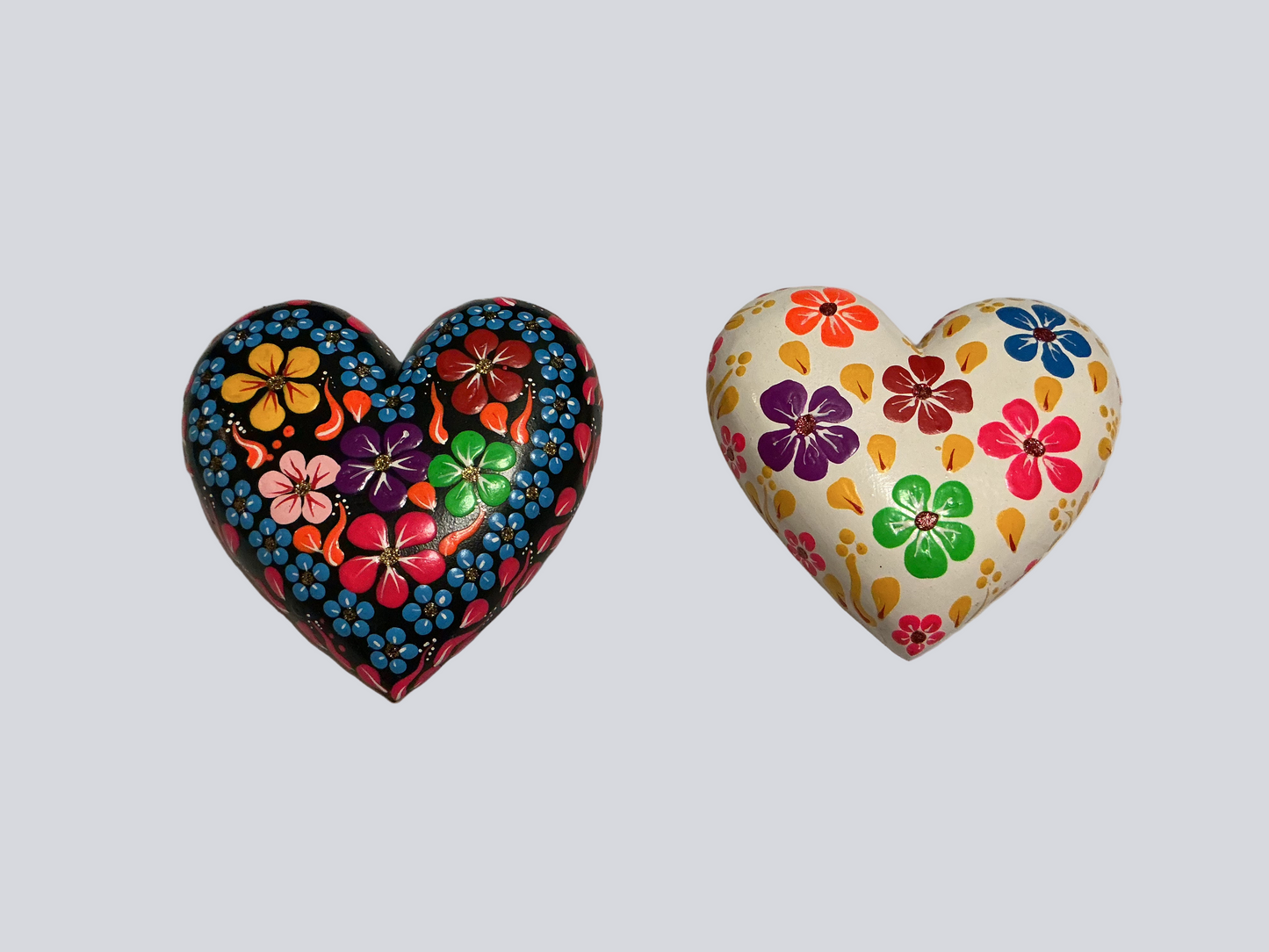 MEXICAN WOODEN HAND PAINTED HEART WALL ART