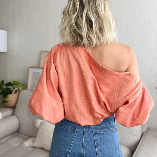 MIRANDA BLOUSE ONE-SHOULDER BLOUSE