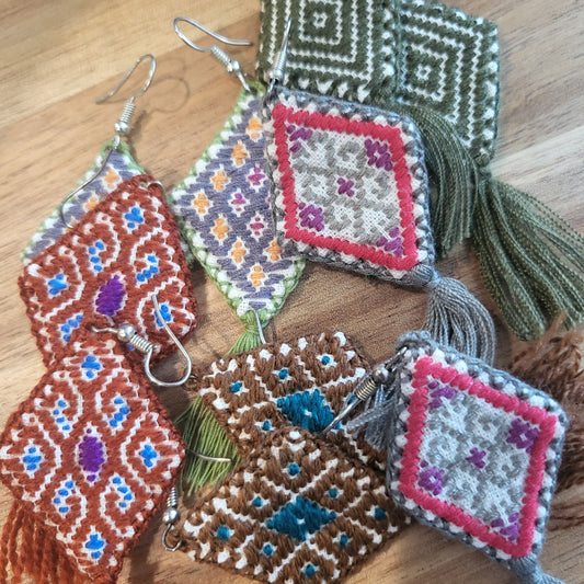 EARRINGS (CEDAI) - LOOMED TASSEL