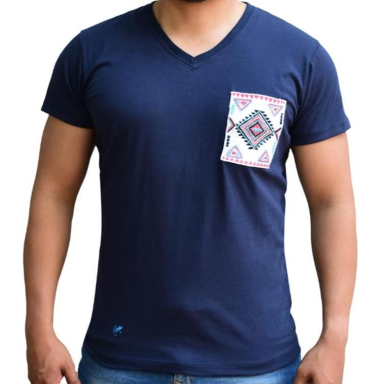 Men's Cotton T-Shirt with Embroidered Pocket