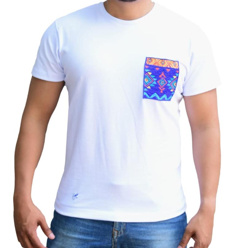 Men's Cotton T-Shirt with Embroidered Pocket