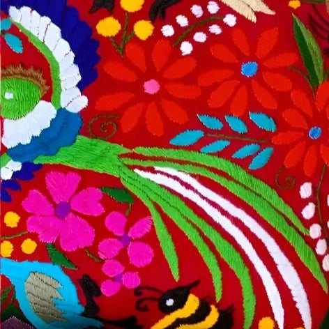 MEXICAN DECORATIVE PILLOW COVER -  FOREST