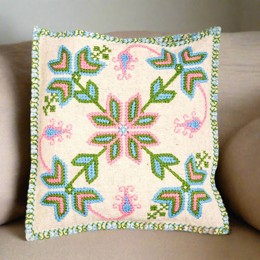 MEXICAN DECORATIVE PILLOW COVER -  WOOL