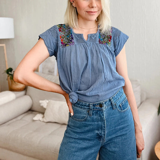 SAN ANTONIA BLOUSE  (CAP SHORT SLEEVE)