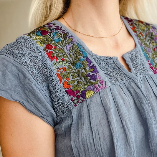 SAN ANTONIA BLOUSE  (CAP SHORT SLEEVE)