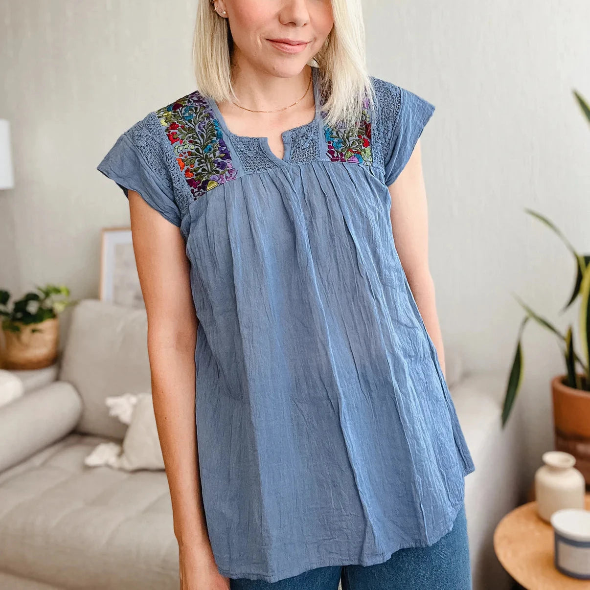 SAN ANTONIA BLOUSE  (CAP SHORT SLEEVE)