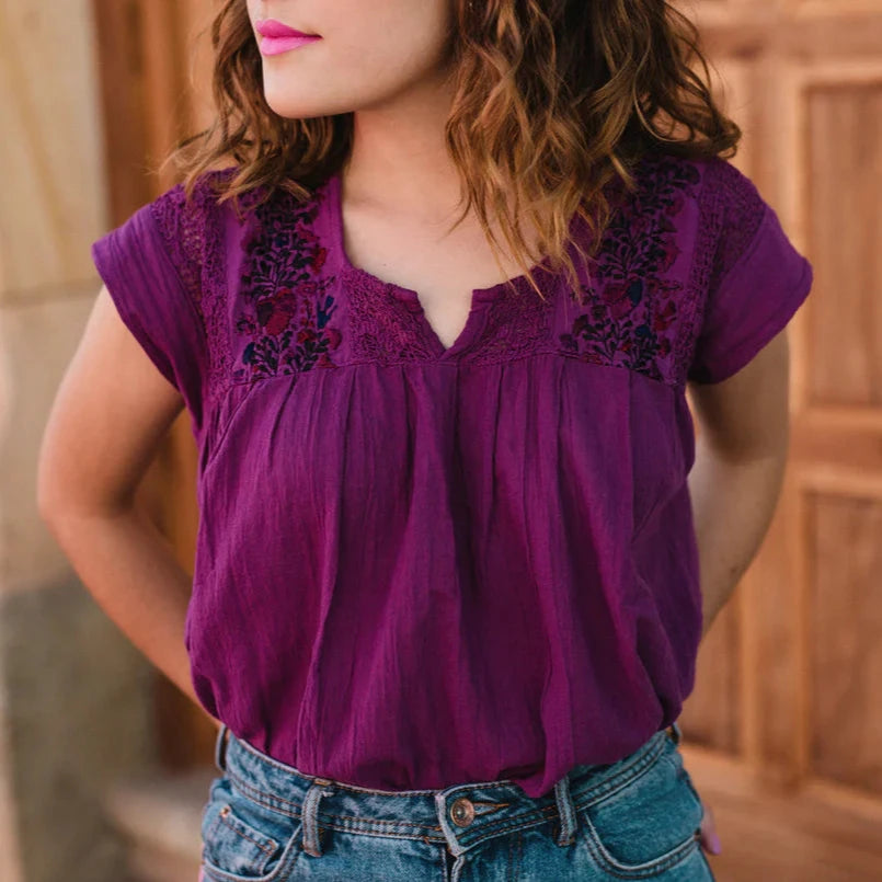 SAN ANTONIA BLOUSE  (CAP SHORT SLEEVE)