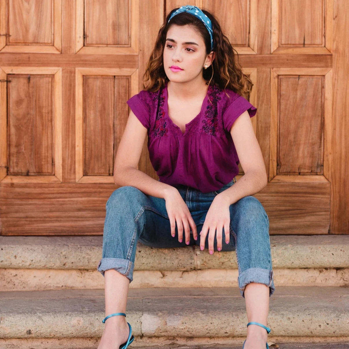 SAN ANTONIA BLOUSE  (CAP SHORT SLEEVE)