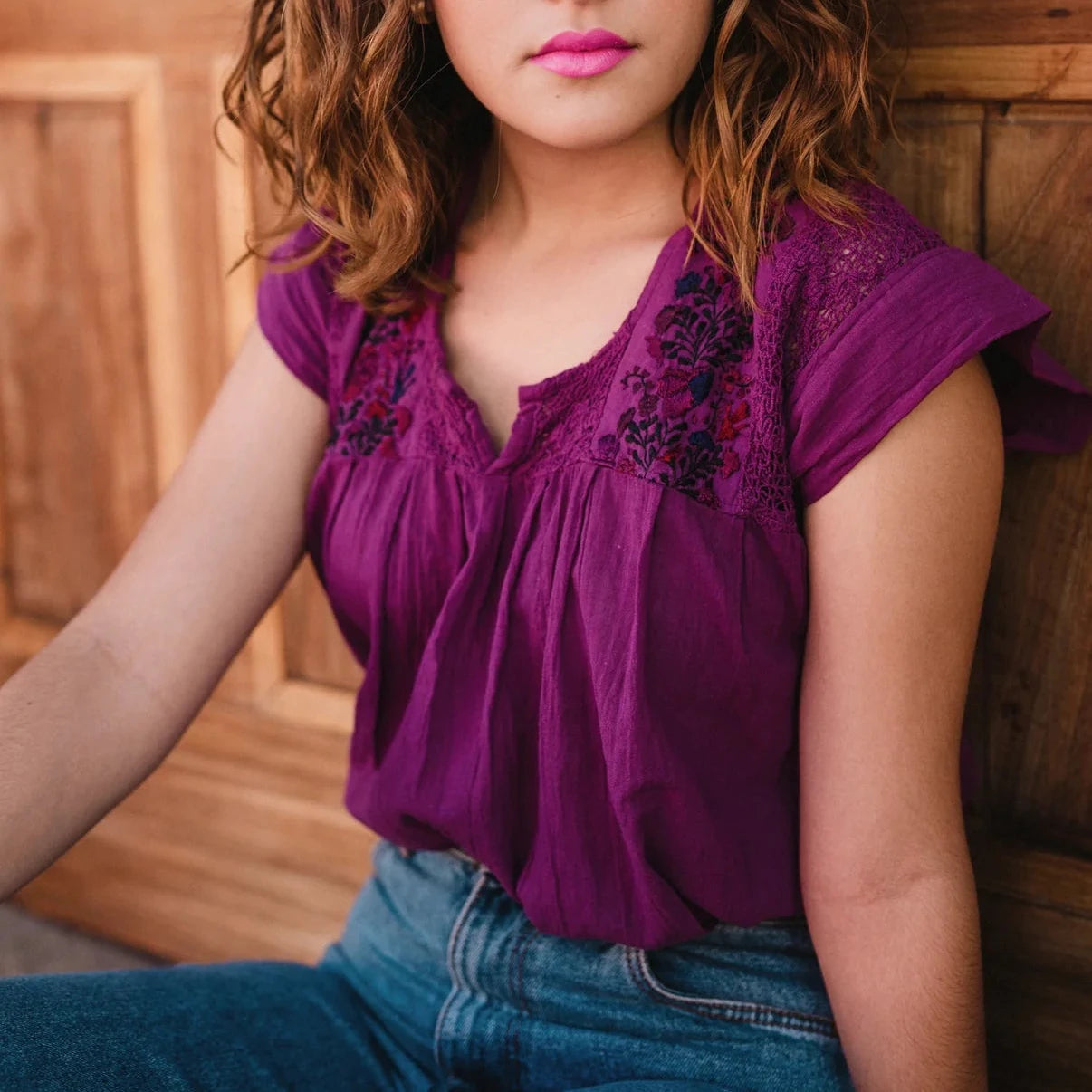 SAN ANTONIA BLOUSE  (CAP SHORT SLEEVE)